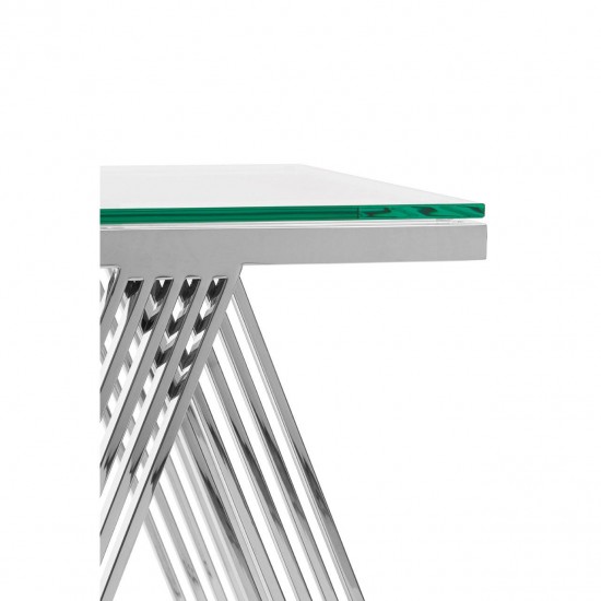 Albany Chrome And Glass Side Table 