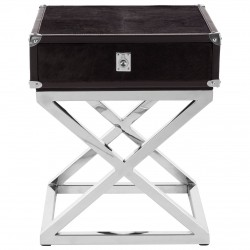 Soho Cow Hide Cross Base Side Table