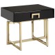 Astoria Black Gloss and Gold Finish Side Table 