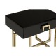 Astoria Black Gloss and Gold Finish Side Table 
