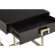 Astoria Black Gloss and Gold Finish Side Table 