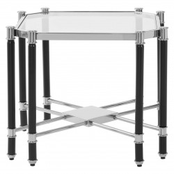 Earl Chrome And Black Side Table 