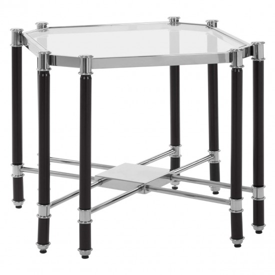 Earl Chrome And Black Side Table 