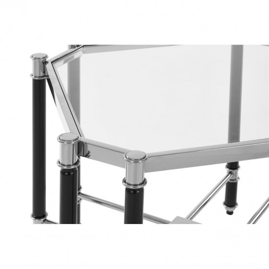 Earl Chrome And Black Side Table 