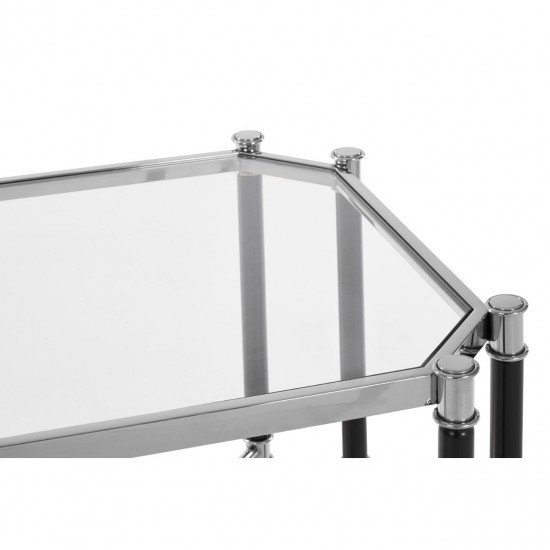 Earl Chrome And Black Side Table 