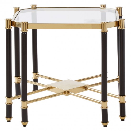 Earl Champagne And Black Side Table