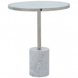 Adams Chrome and White Marble Side Table 