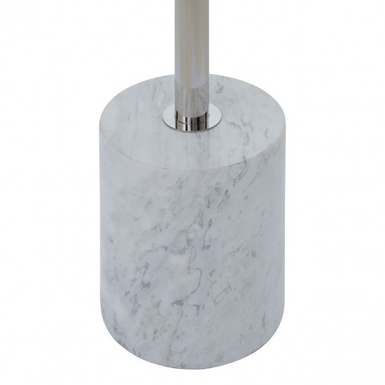 Adams Chrome and White Marble Side Table 