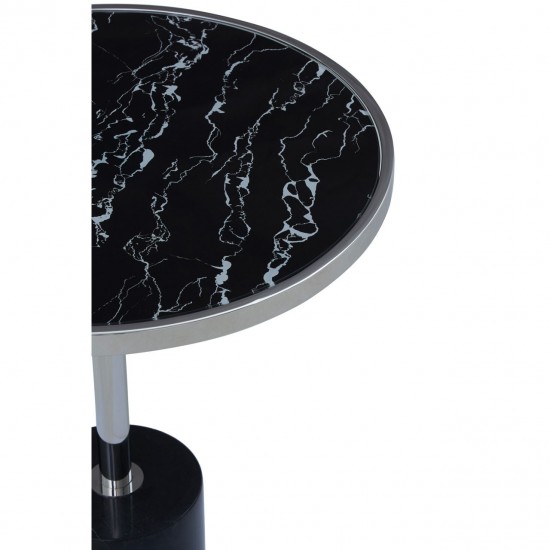 Adams Chrome and Marble Side Table 