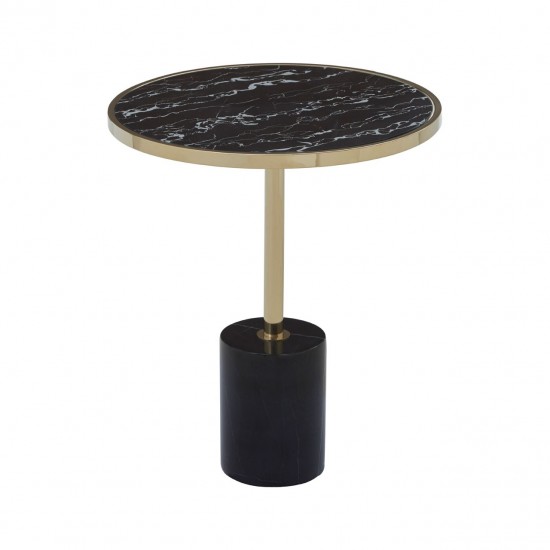 Adams Warm Metallic and Marble Side Table 