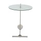 Adams Geometric Chrome and Glass Side Table 