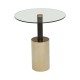 Adams Gold Base with Clear Glass Top Side Table