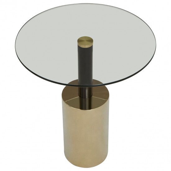 Adams Gold Base with Clear Glass Top Side Table