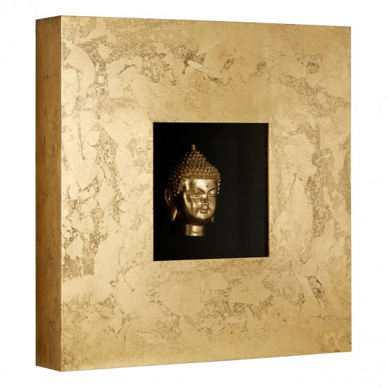 Gold and Black Finish Framed Buddha