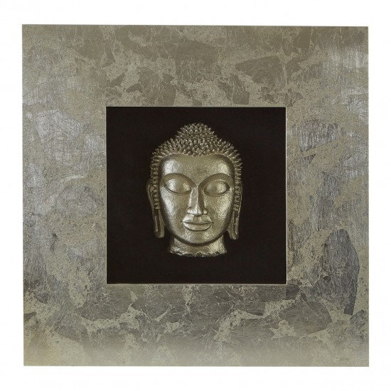 Silver and Black Finish Framed Buddha