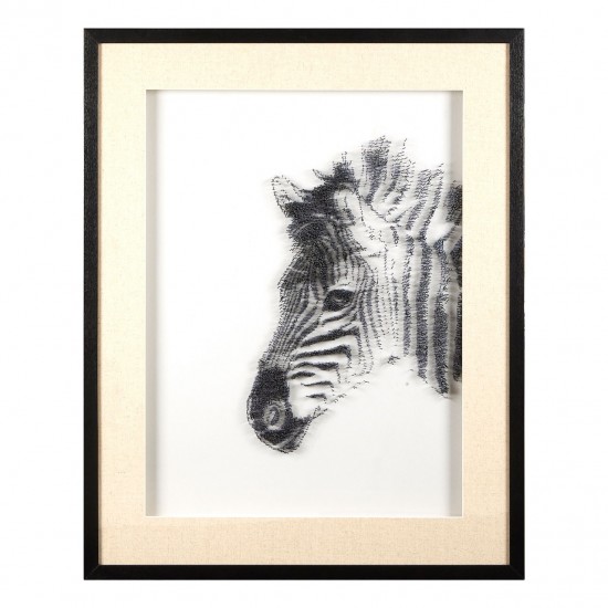 Nail Head Sculptured Zebra Wall Art 