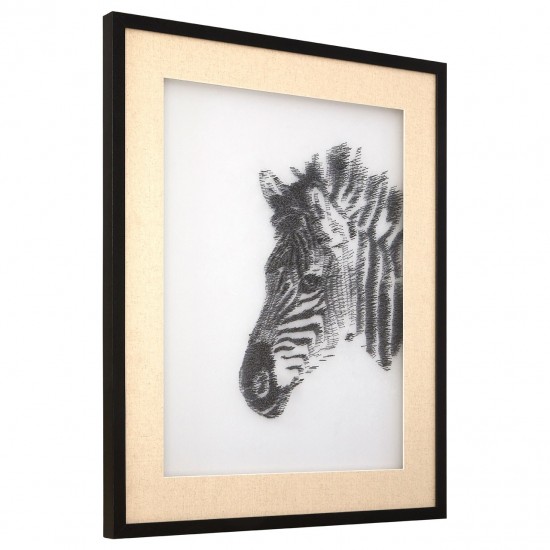 Nail Head Sculptured Zebra Wall Art 