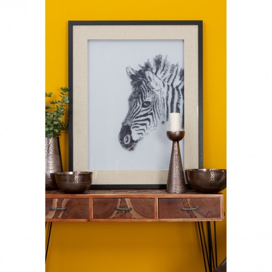 Nail Head Sculptured Zebra Wall Art 