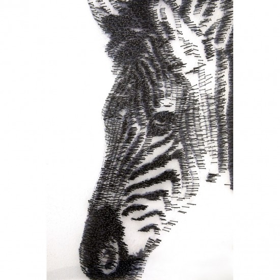 Nail Head Sculptured Zebra Wall Art 