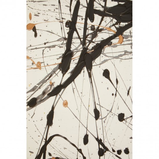 Aurora Black and White 'Jackson Pollock Style' Wall Art 