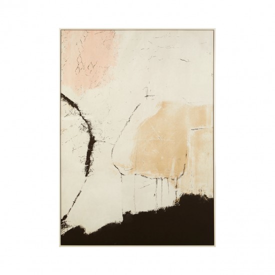 Aurora Natural and Pink Contemporary Wall Art