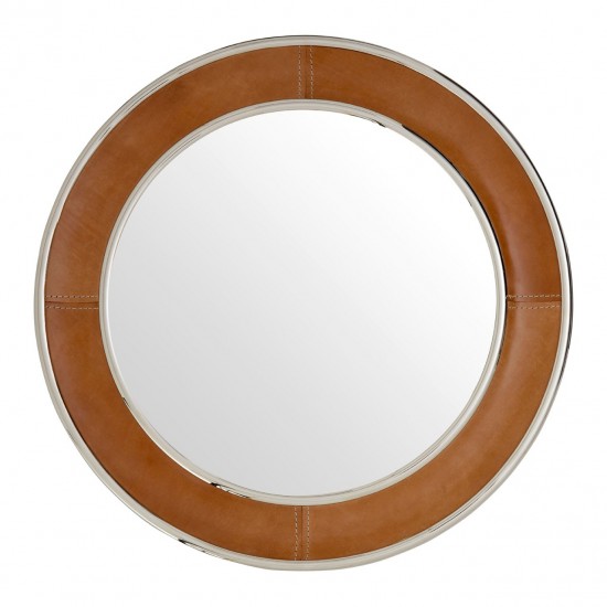 Lincoln Tan Leather Large Wall Mirror