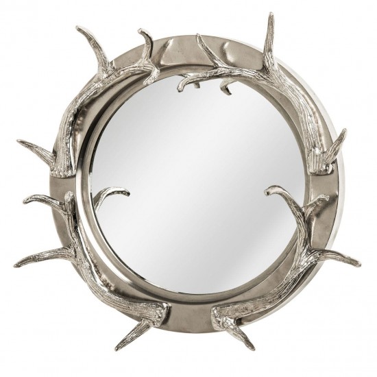 Stag Mounted Round Mirror