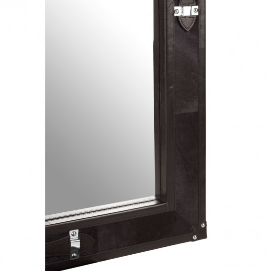 Soho Black Leather Wall Mirror
